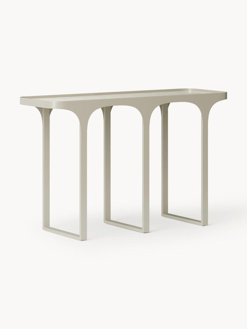 Bella Console Table in Travertine Look — Light Grey