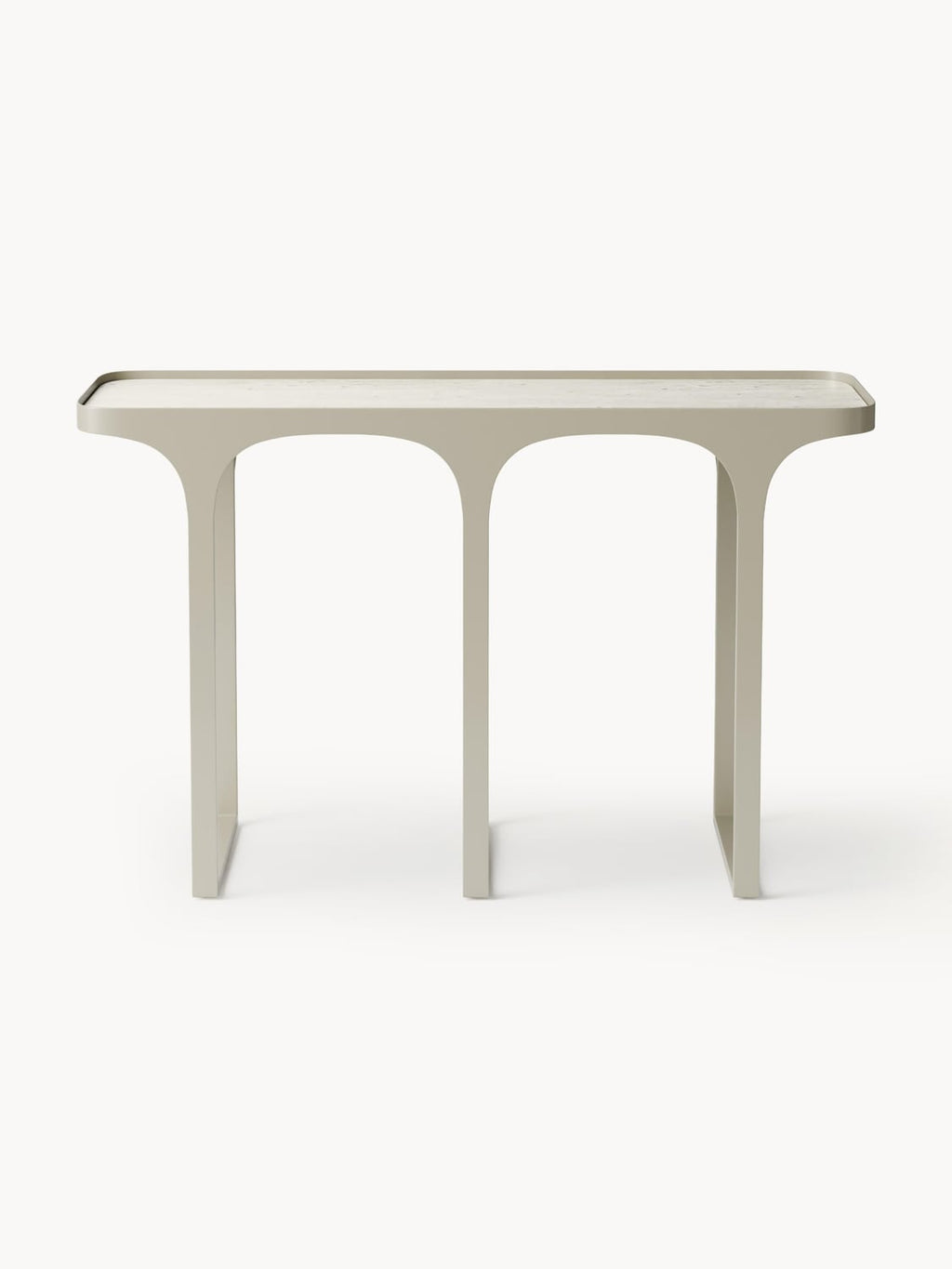 Bella Console Table in Travertine Look — Light Grey