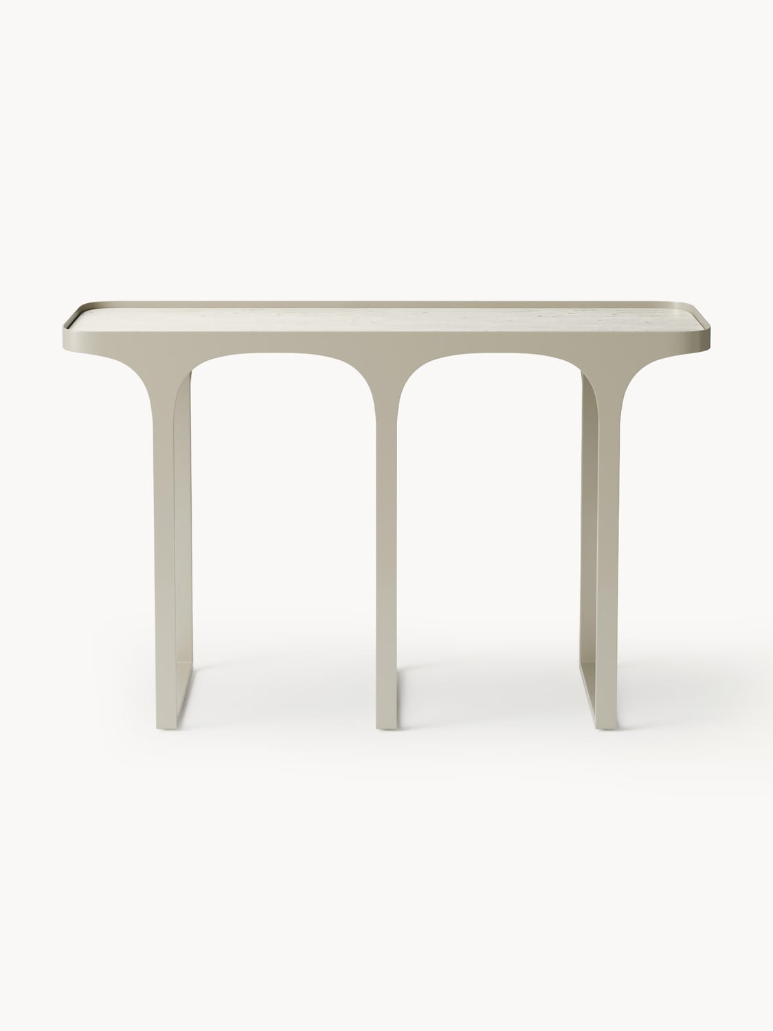 Bella Console Table in Travertine Look — Light Grey