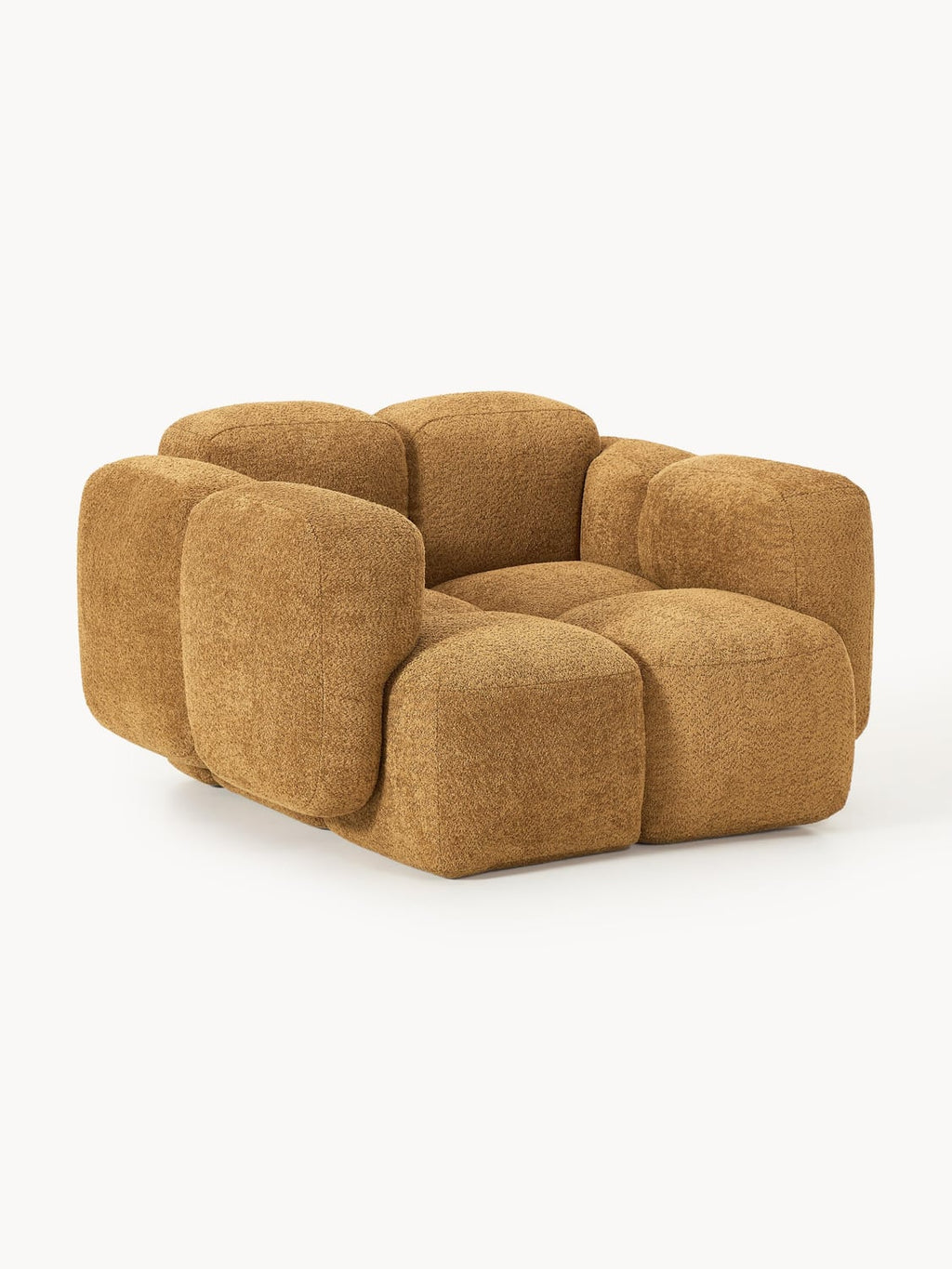 Tayla Lounge Chair in Teddy Bouclé — Caramel
