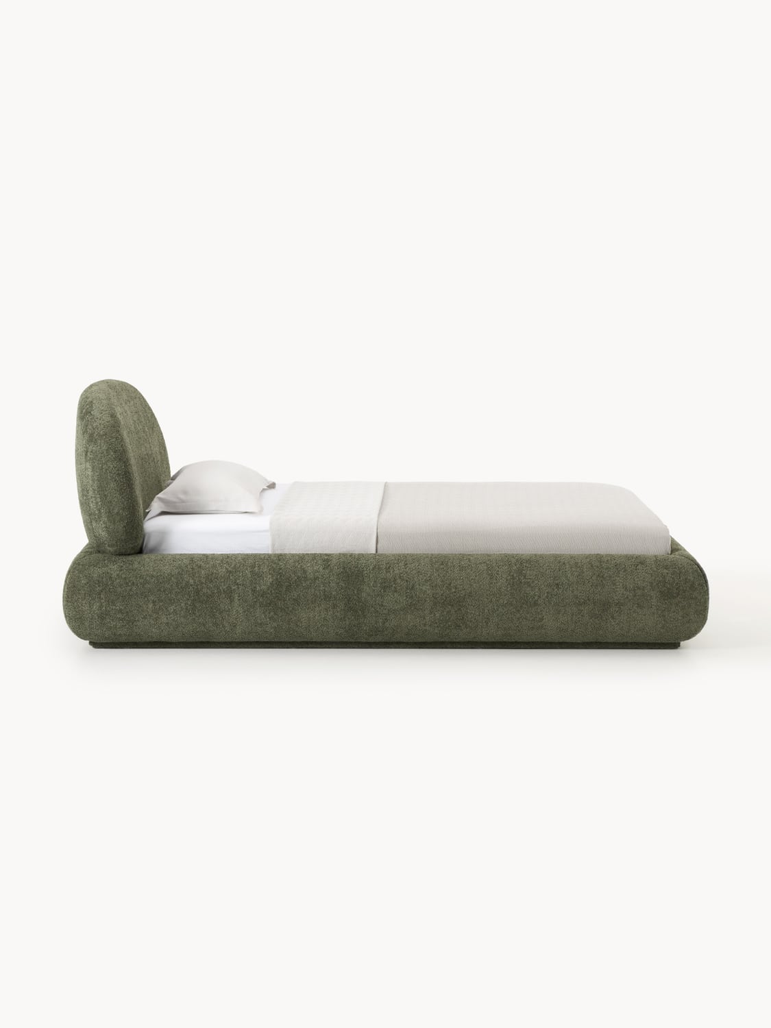 Alba Single Bed in Teddy Bouclé — Taupe