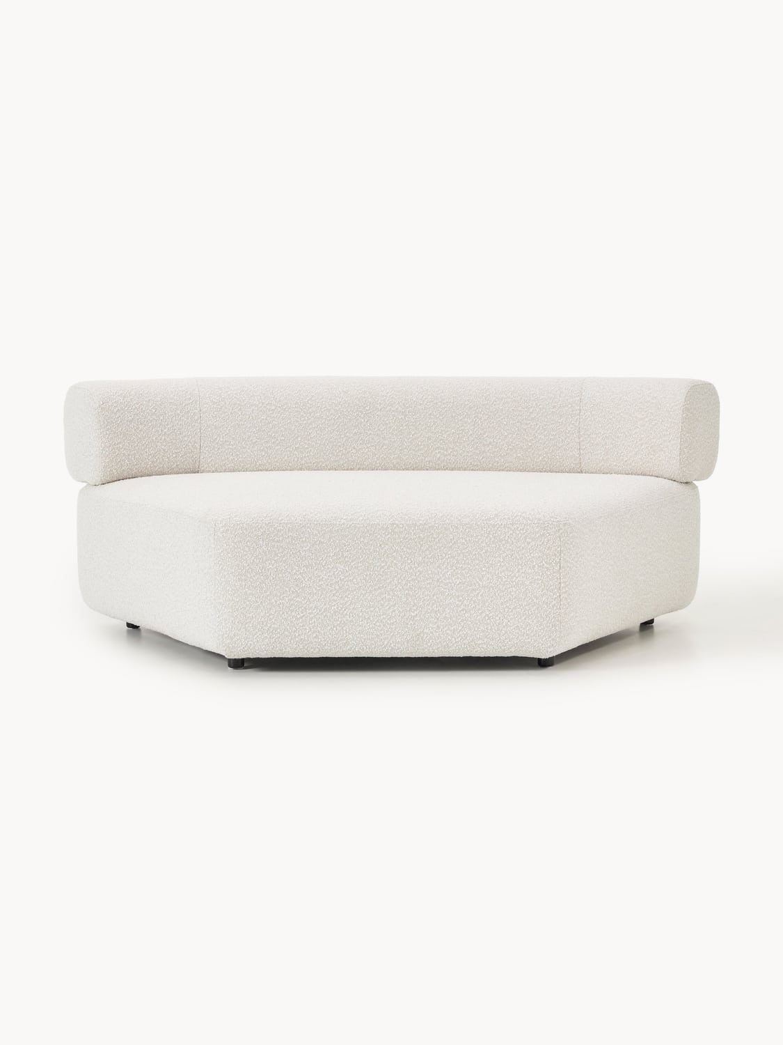 Anton Round Bouclé Corner Module — Light Grey