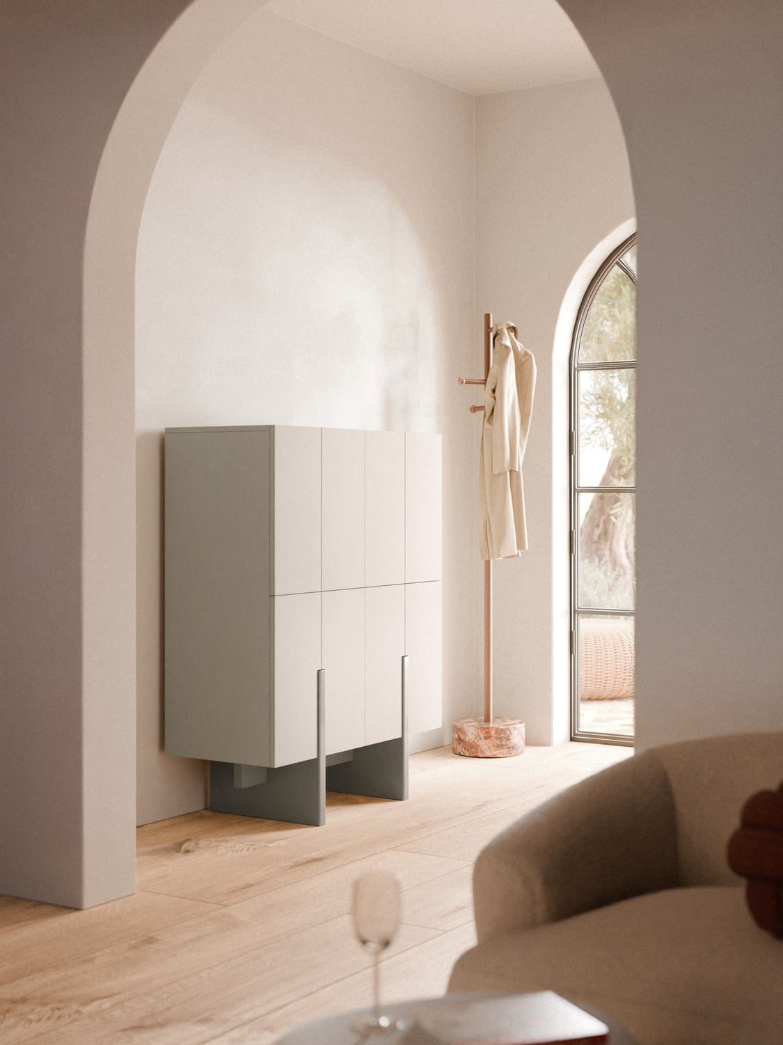 Dado Wood-Highboard — Pearl Grey