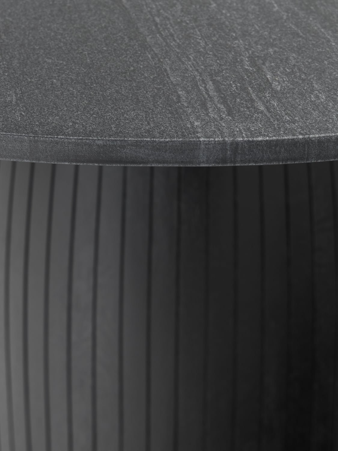 Nelly Round Dining Table with Marble Table Top, Ø 115 cm — Anthracite