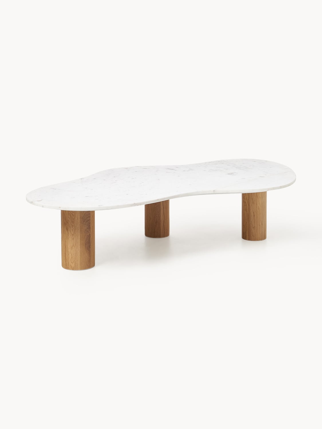 Naruto Marble-Coffee Table in Organic Form — Light Grey