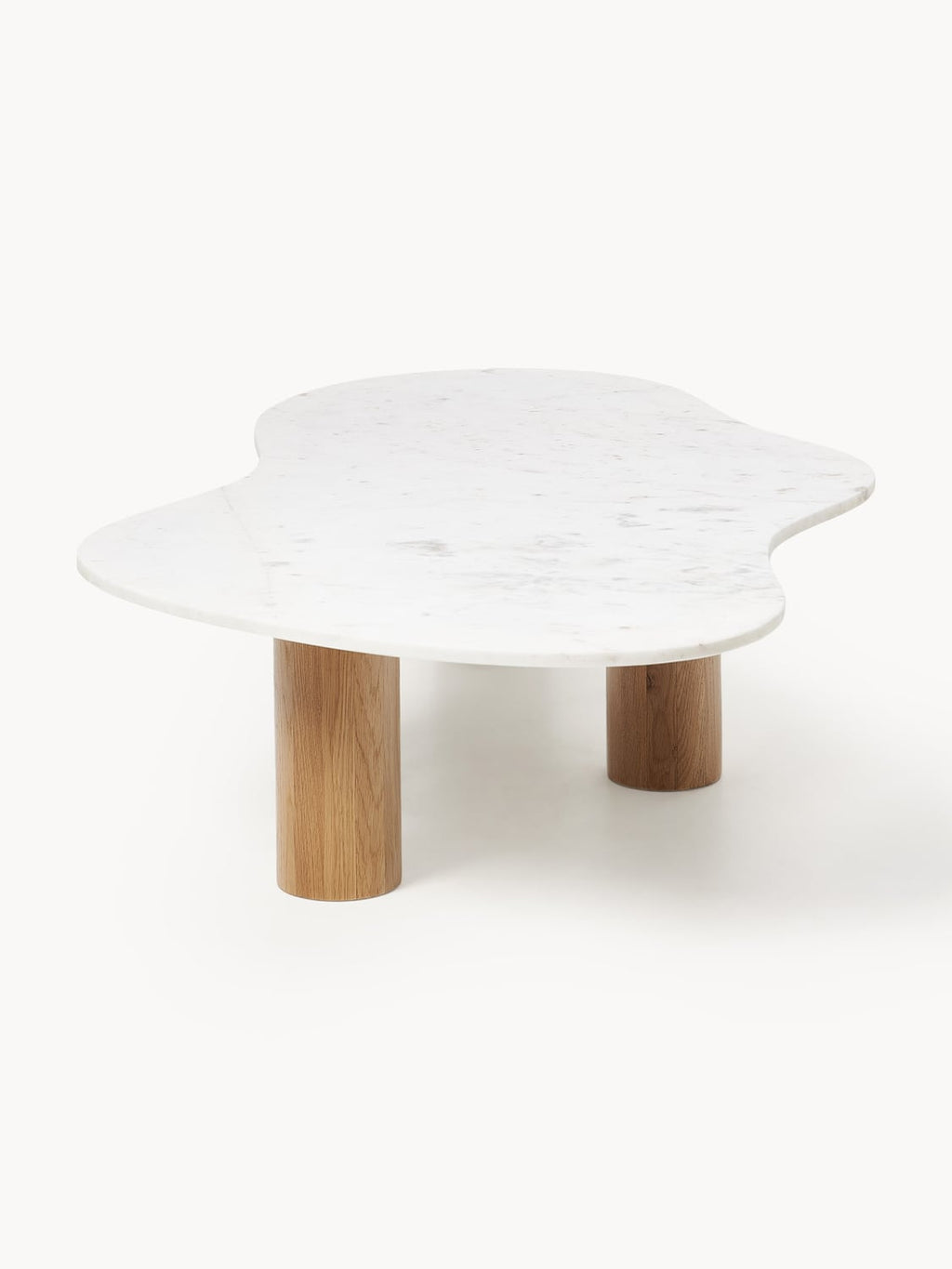 Naruto Marble-Coffee Table in Organic Form — Light Grey
