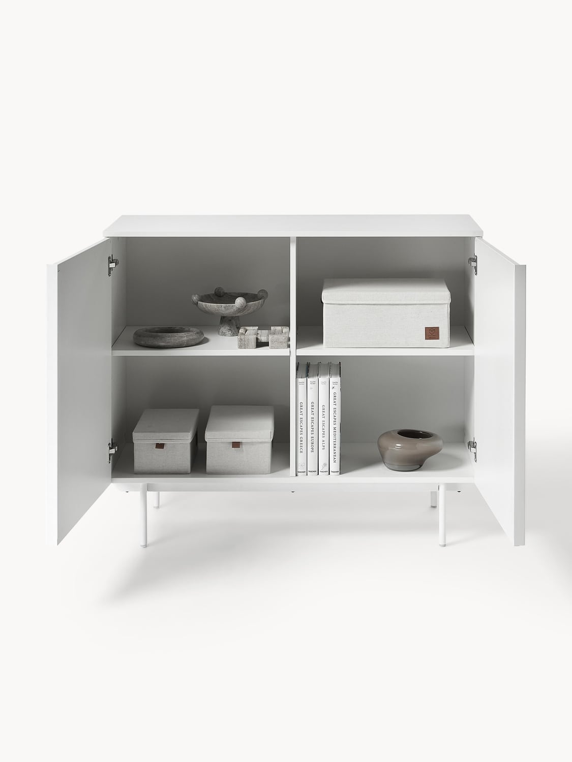 Elona Wood-Highboard — Off-White