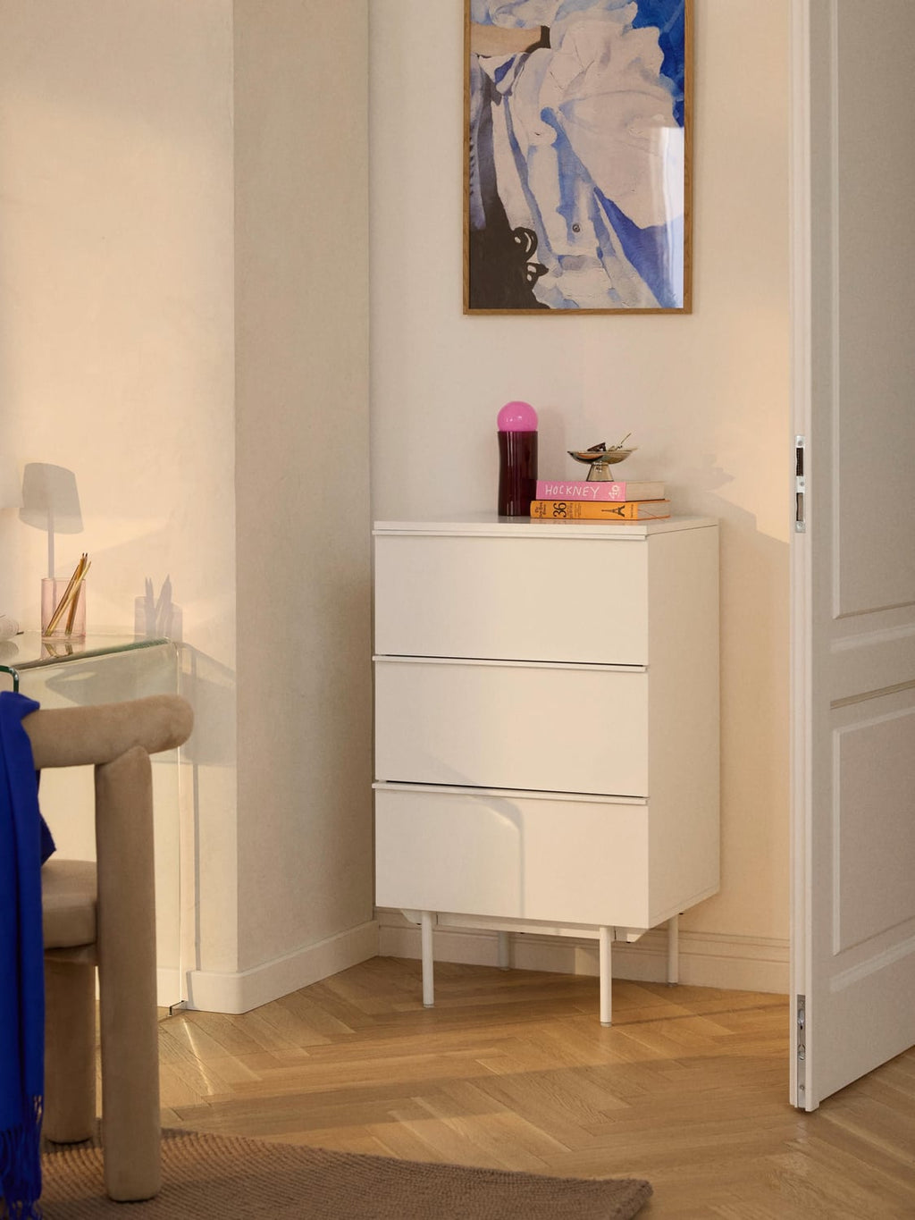 Elona Small Wood-Chest of Drawers — Off-White