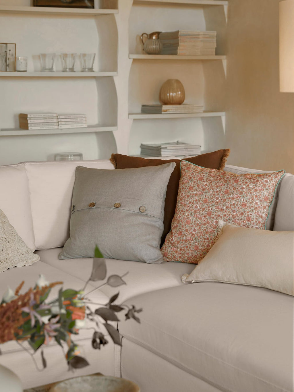 Russell Corner Module with removable covers — Oatmeal