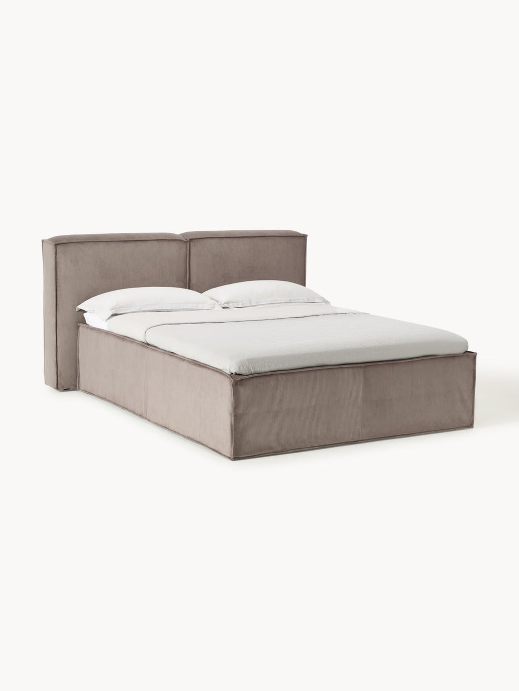Lennon Corduroy-Box-Spring Bed — Eucalyptus