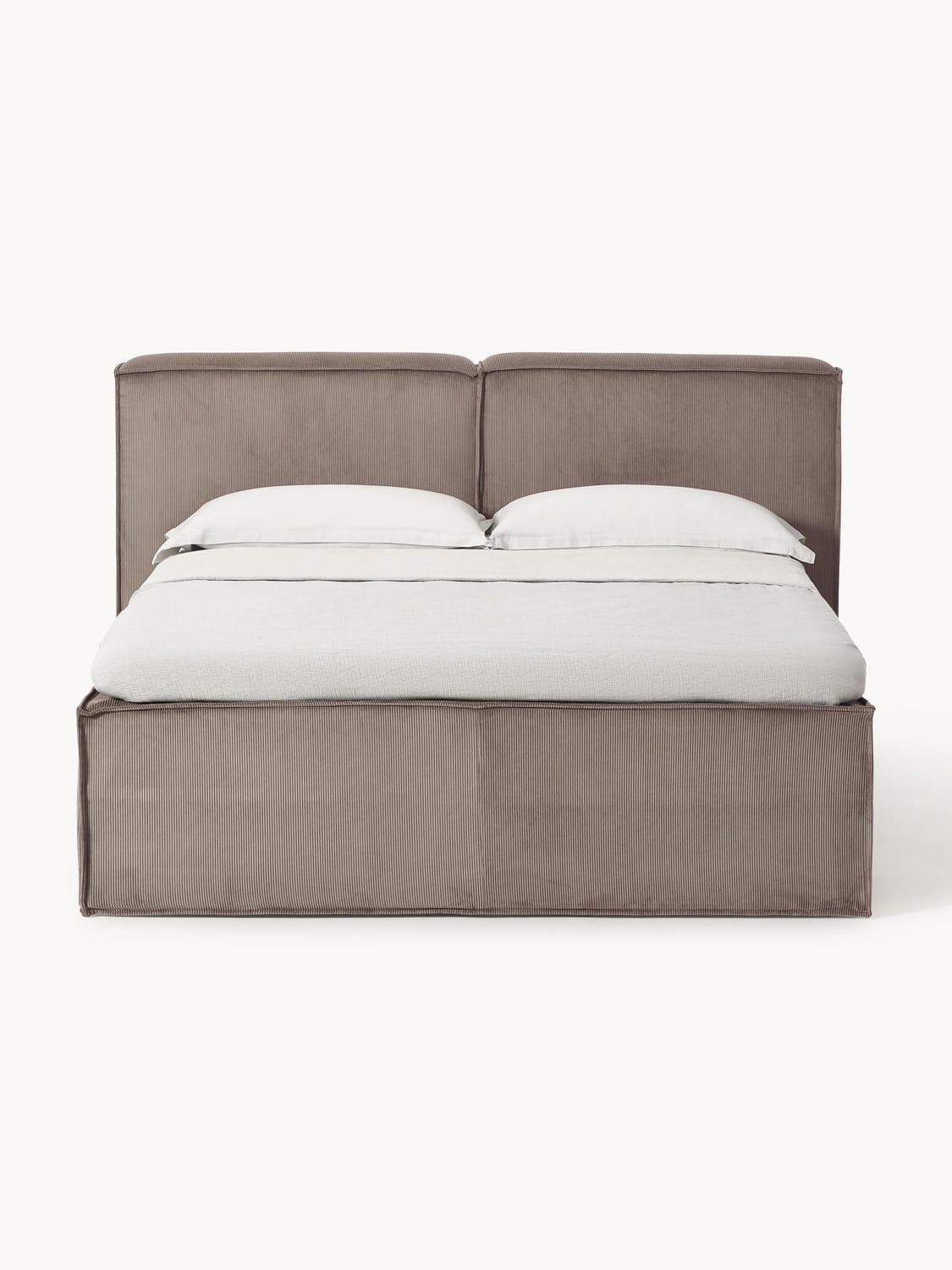 Lennon Corduroy-Box-Spring Bed — Eucalyptus