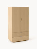 Sato Compact Wardrobe in Wood — Warm Grey