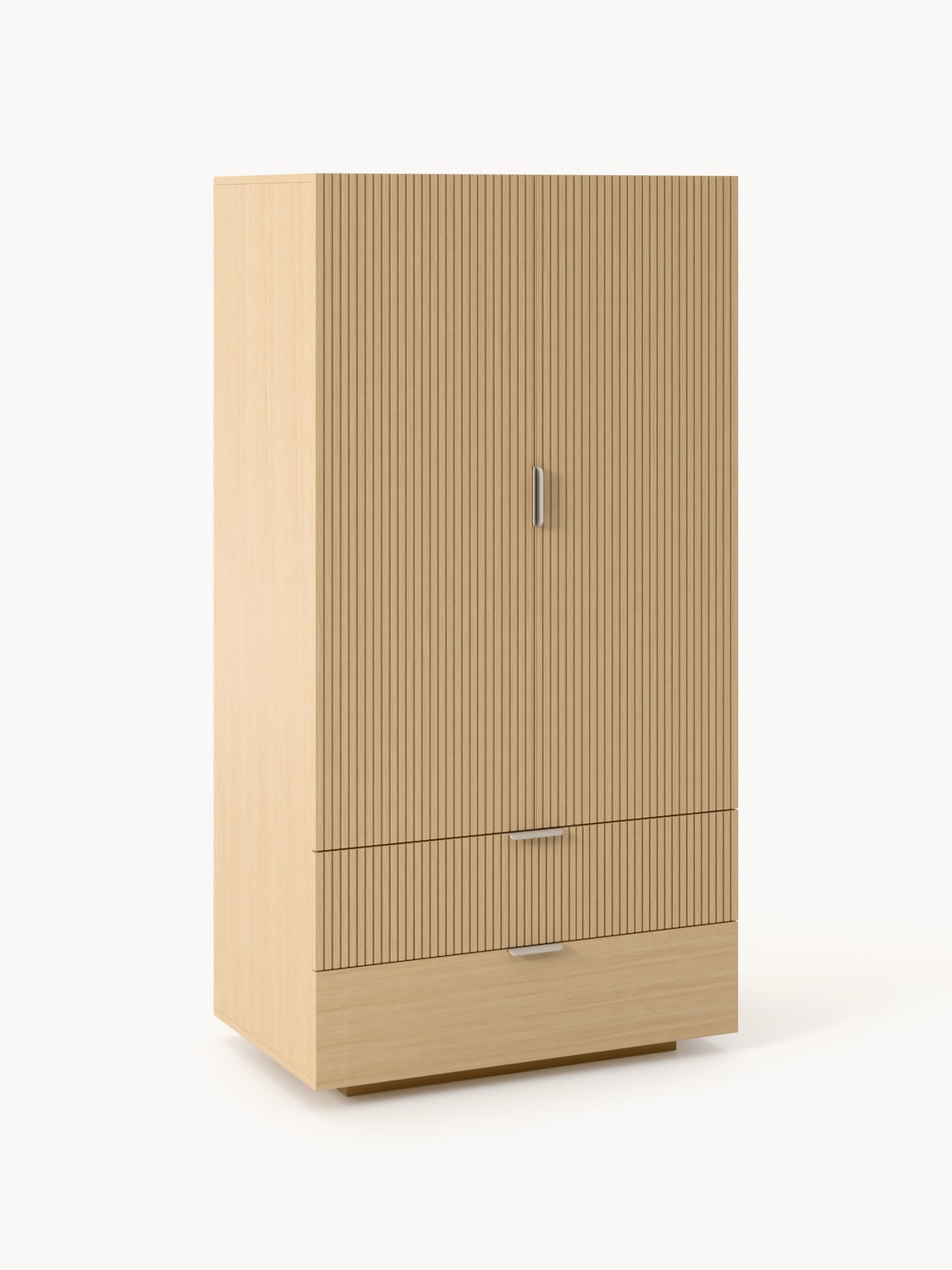 Sato Compact Wardrobe in Wood — Warm Grey