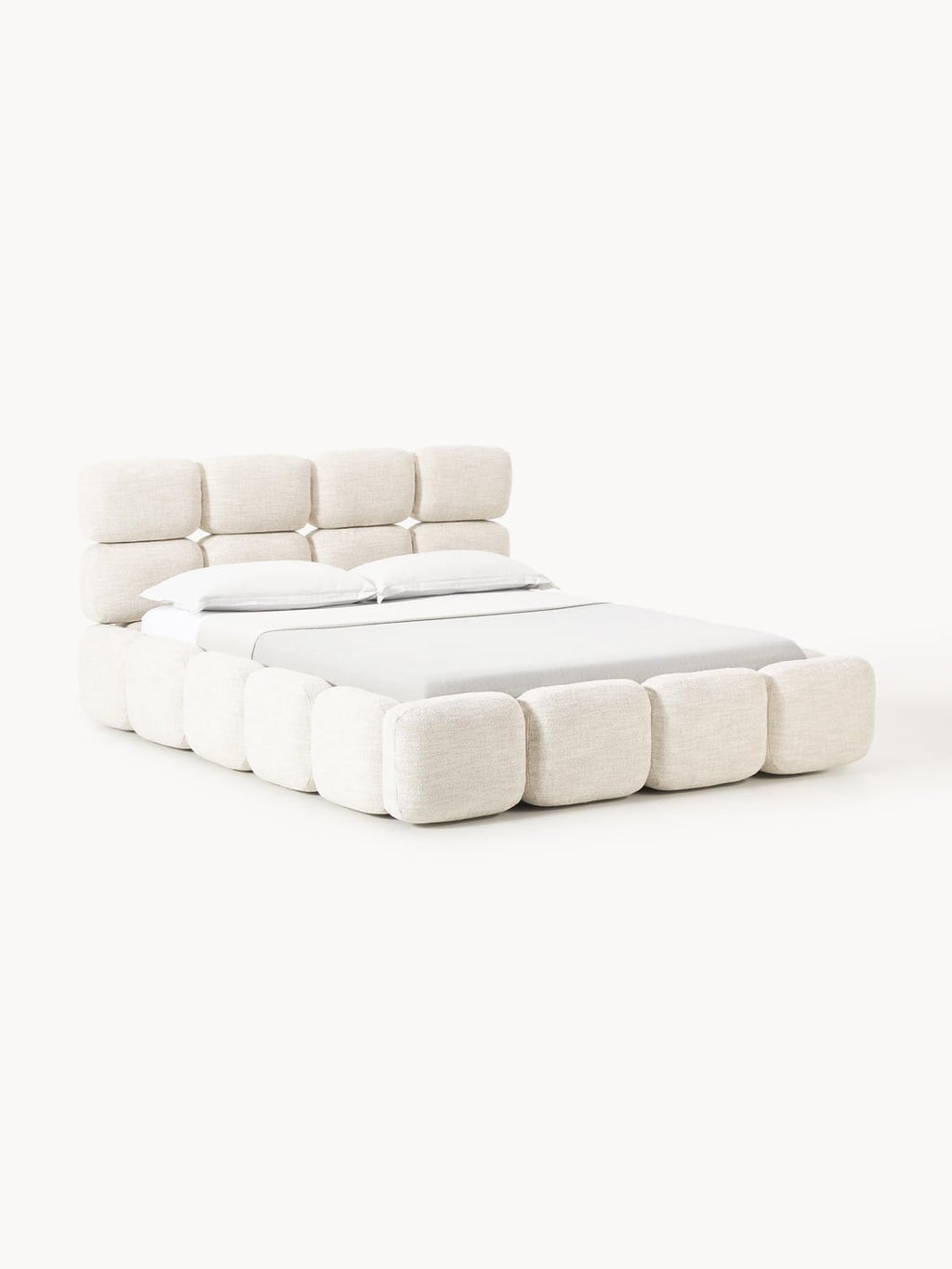Tayla Upholstered Bed in Bouclé — Ivory