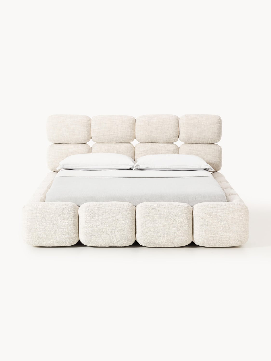 Tayla Upholstered Bed in Bouclé — Ivory