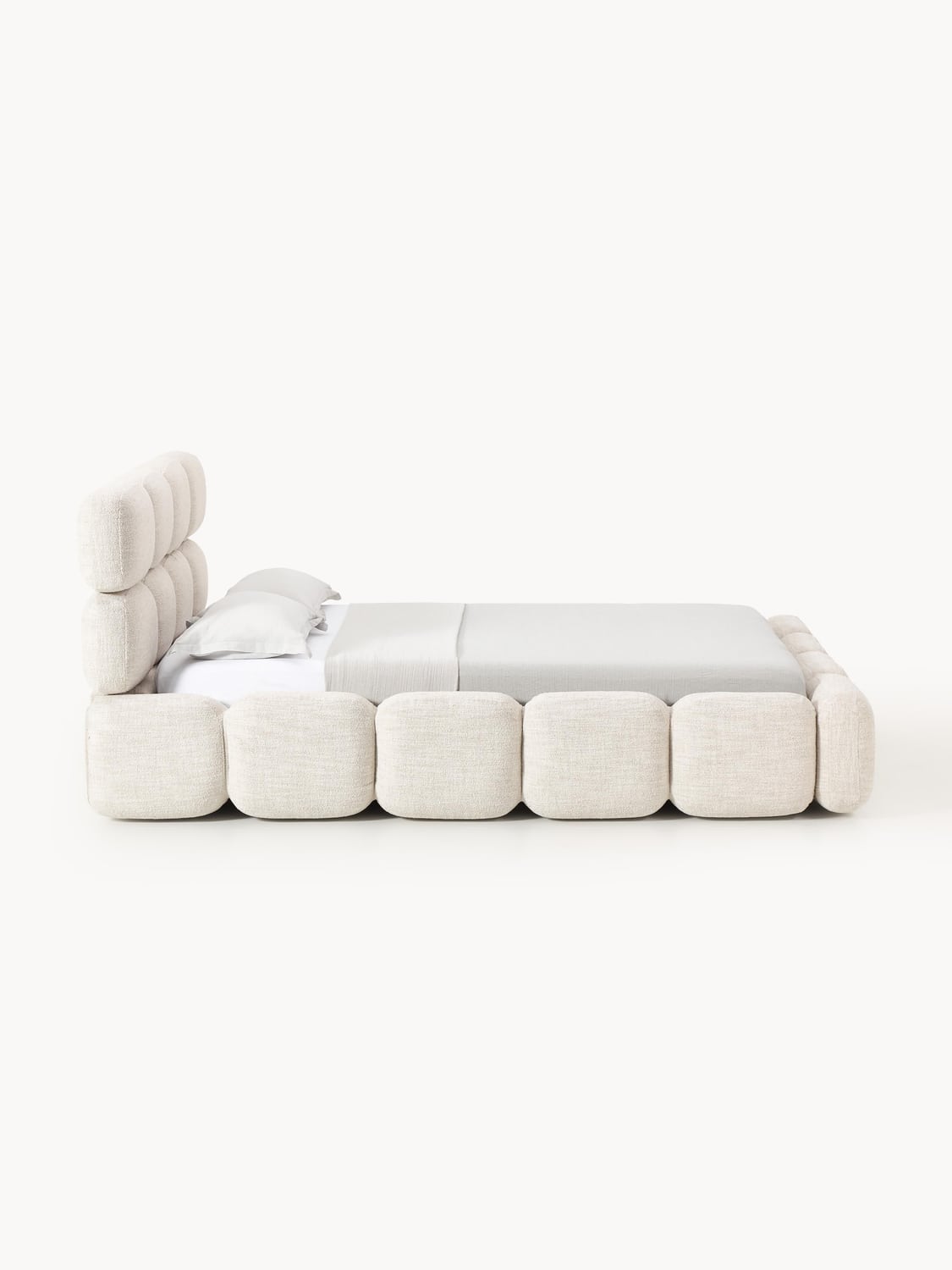 Tayla Upholstered Bed in Bouclé — Ivory