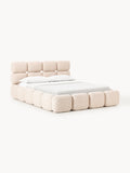 Tayla Upholstered Bed in Bouclé — Cream