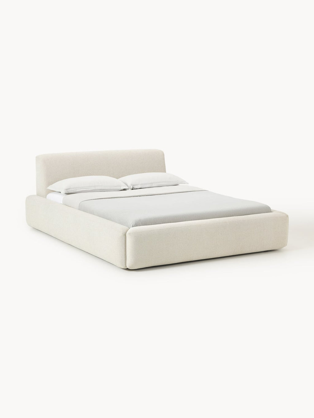 Melva Upholstered Bed — Off-White