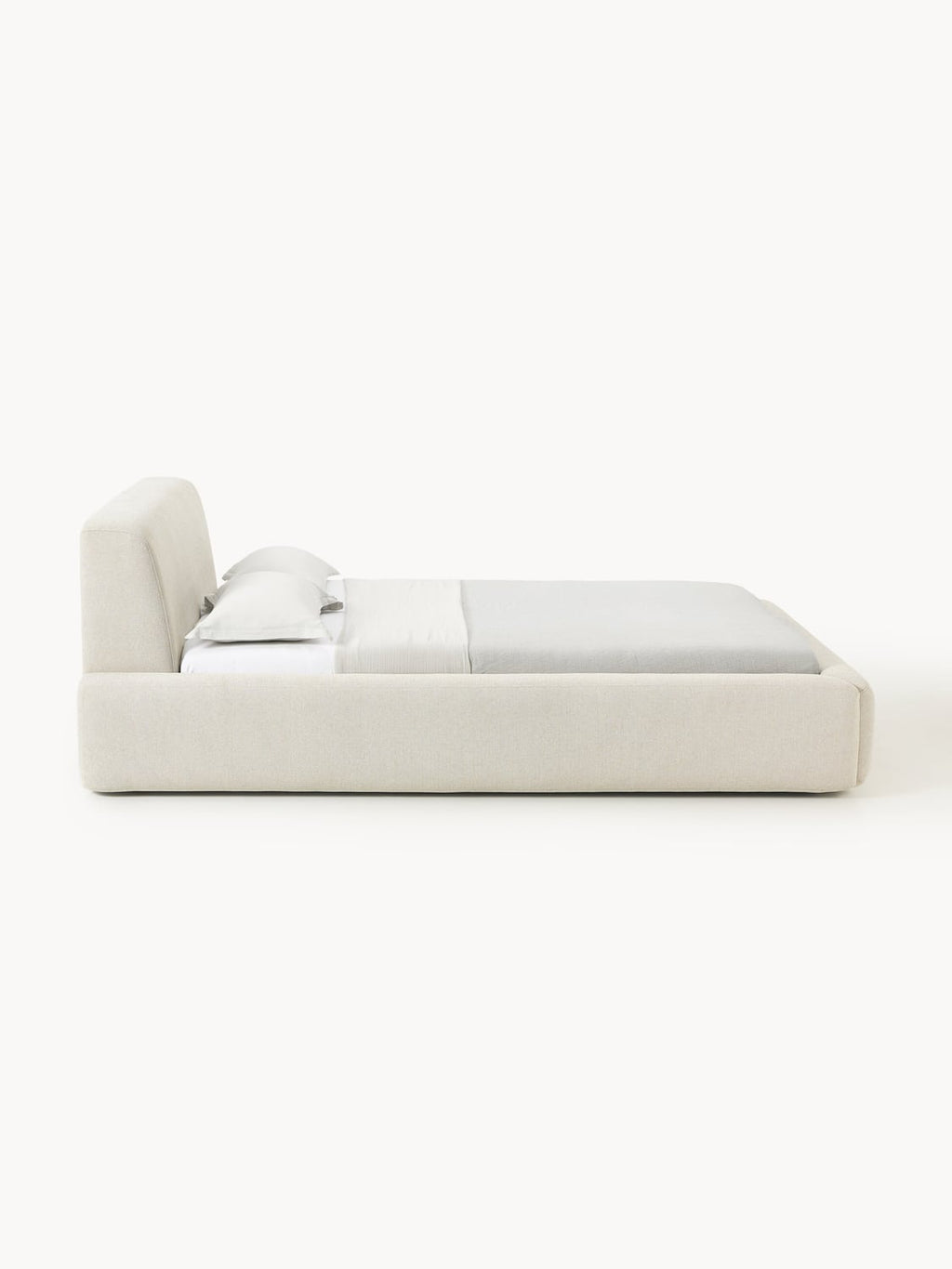 Melva Upholstered Bed — Off-White