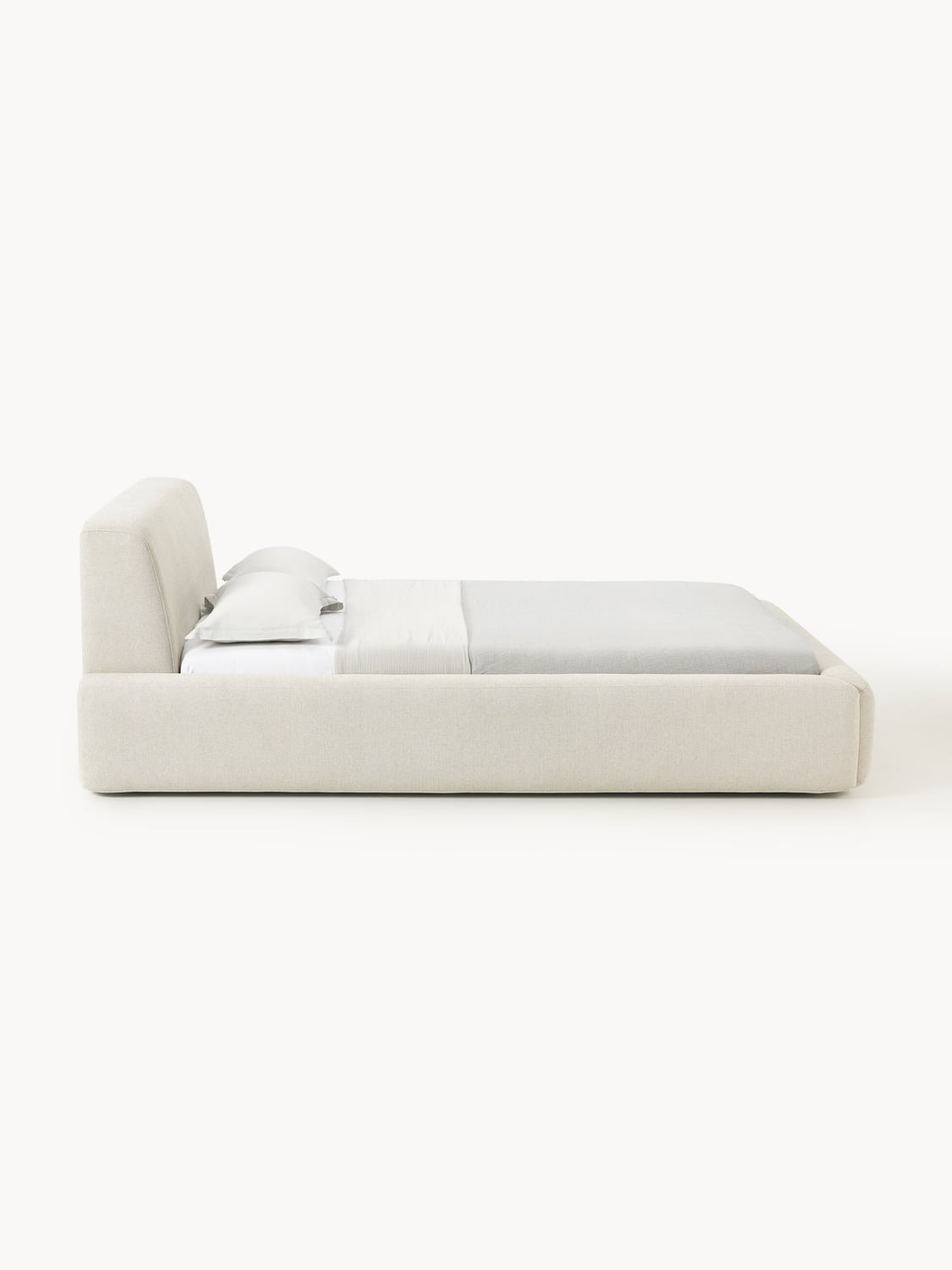Melva Upholstered Bed — Off-White