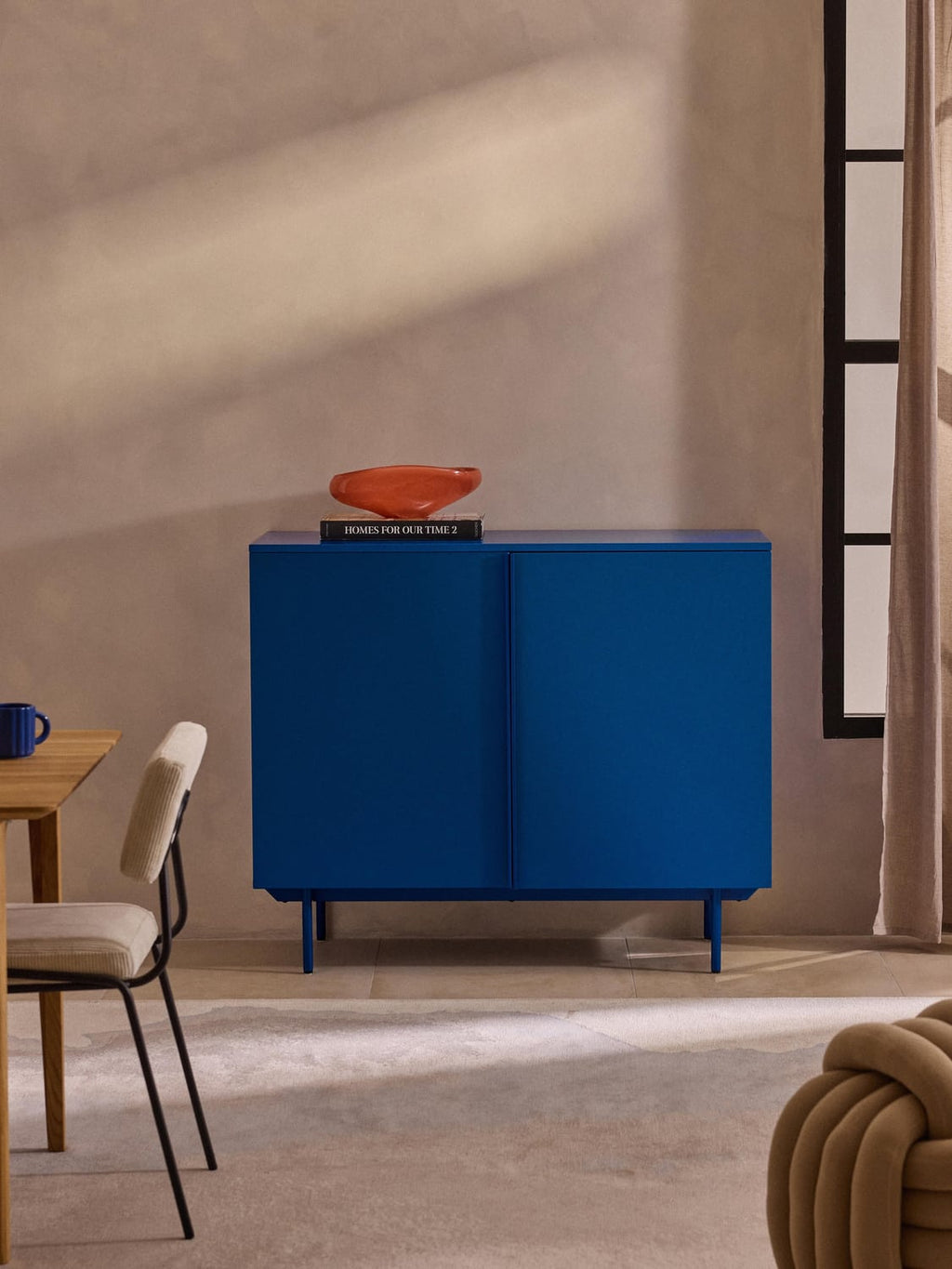 Elona Wood-Highboard — Blue