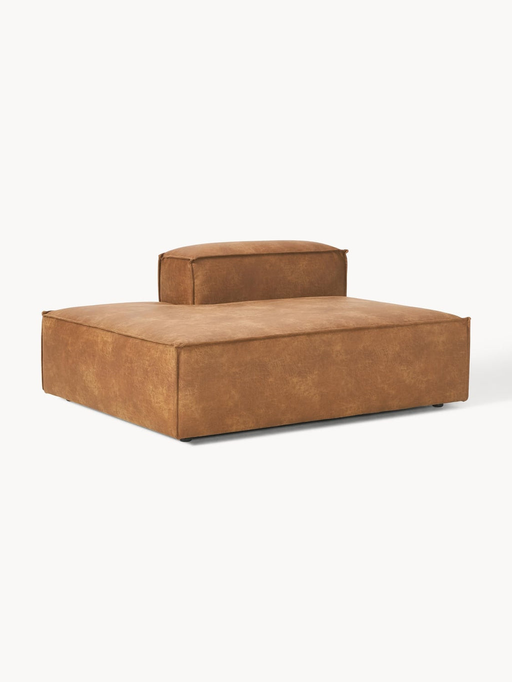 Lennon Ottoman Module in Leather — Terracotta