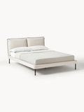 Amelia Upholstered Bed — Light Grey