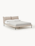 Amelia Teddy Bouclé Upholstered Bed — Light Grey