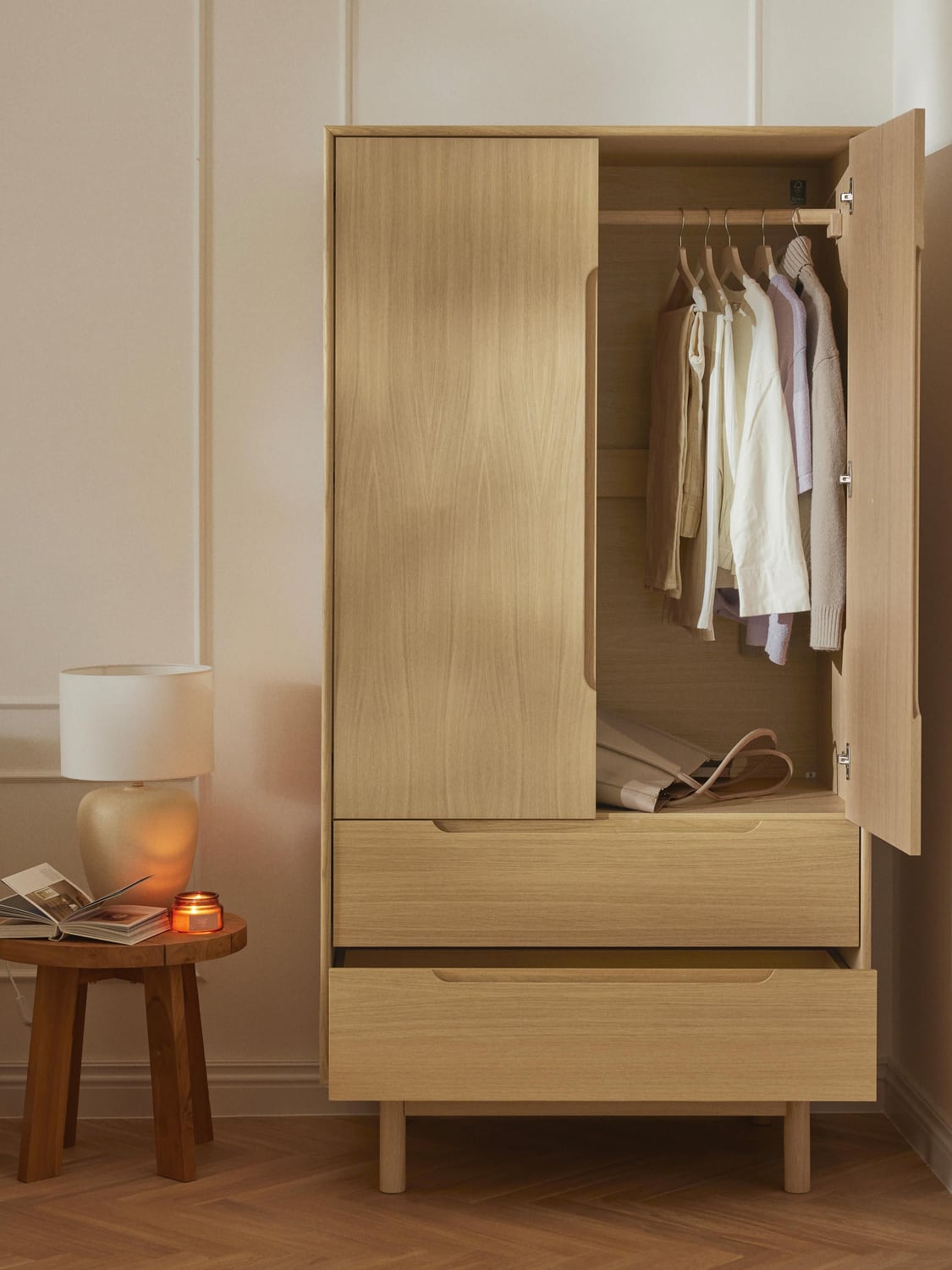 Cassy Small Wardrobe, 2-door — Beige