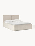 Dream Corduroy-Upholstered Bed with Storage — Light Grey