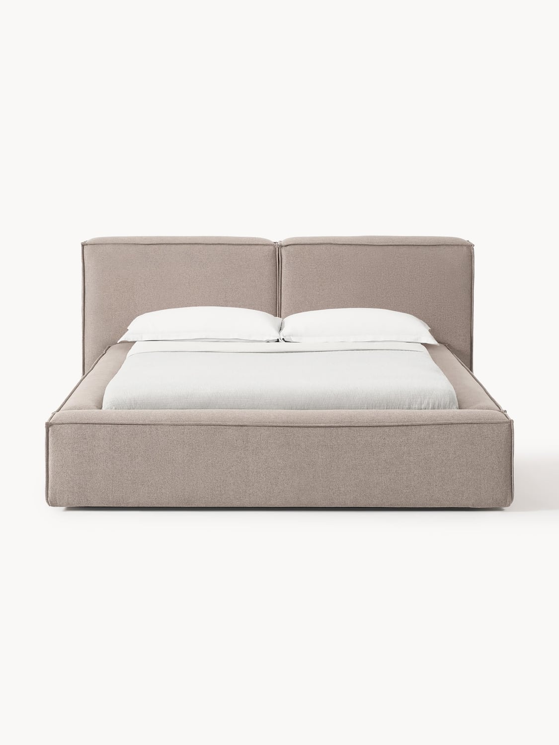 Lennon Upholstered Bed with Storage — Oatmeal