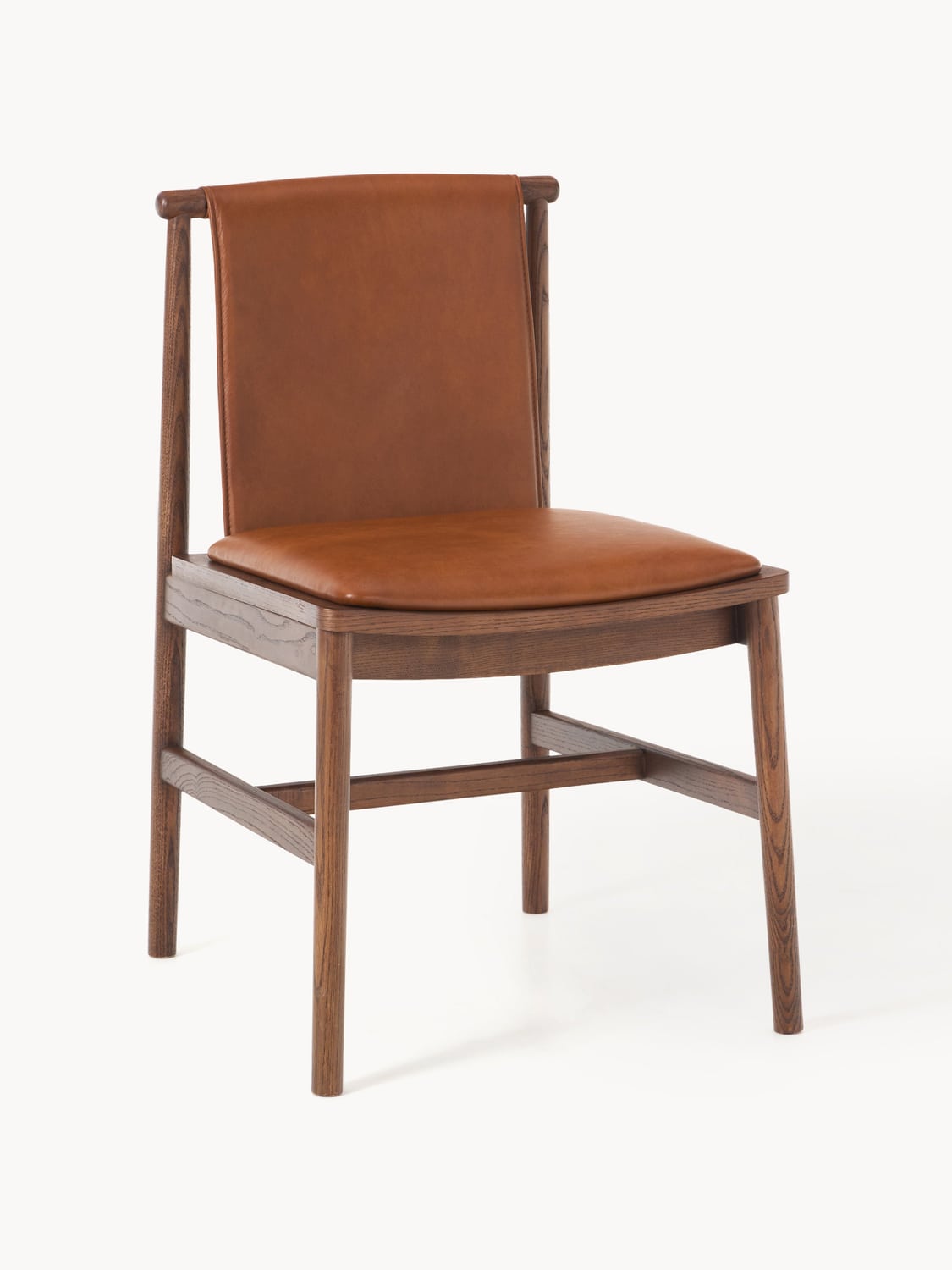 Hayo Ash-Chair with Leather Seat — Terracotta