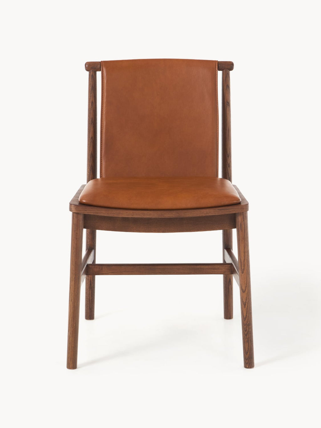 Hayo Ash-Chair with Leather Seat — Terracotta