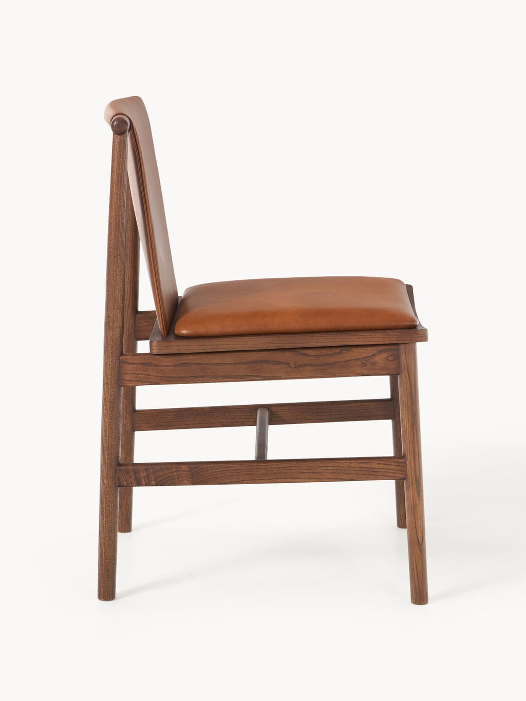 Hayo Ash-Chair with Leather Seat — Terracotta