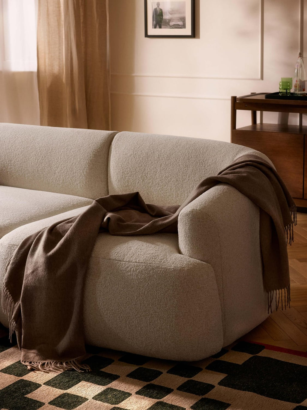 Sofia Bouclé Corner Module — Ivory