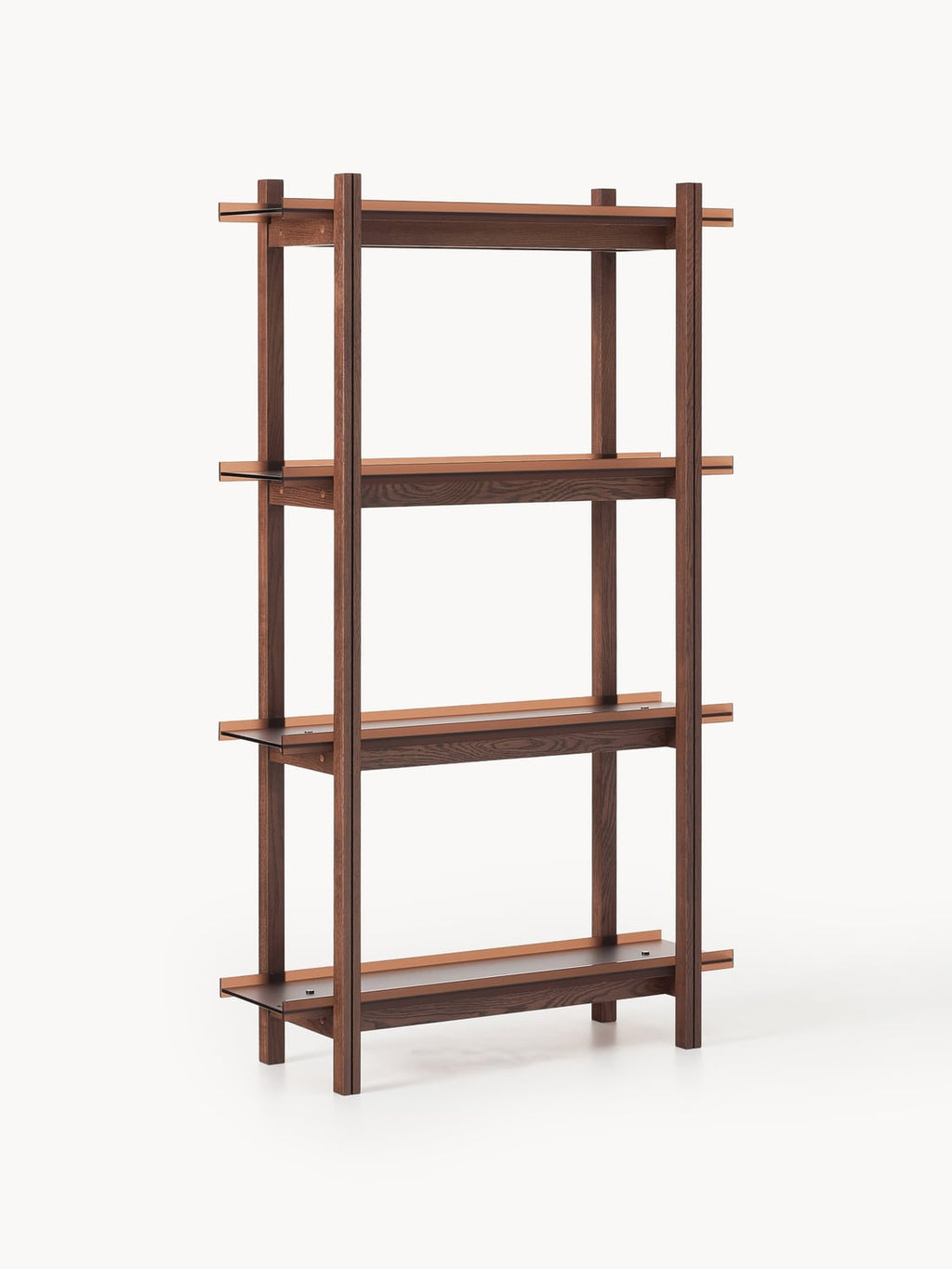 Alex Large Oak-Shelving Unit with Glass Shelves — Taupe