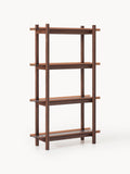 Alex Large Oak-Shelving Unit with Glass Shelves — Taupe