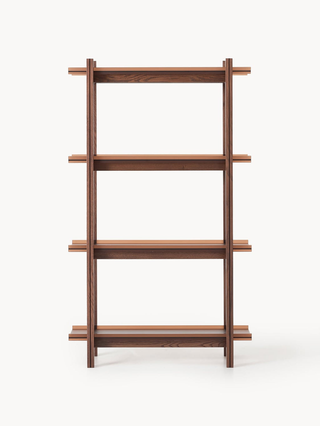 Alex Large Oak-Shelving Unit with Glass Shelves — Taupe