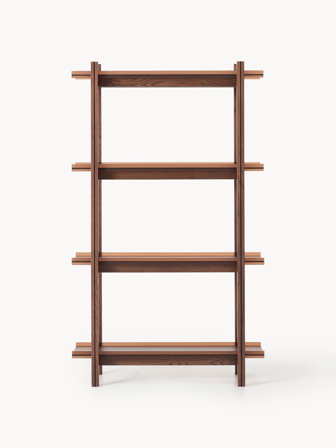 Alex Large Oak-Shelving Unit with Glass Shelves — Taupe