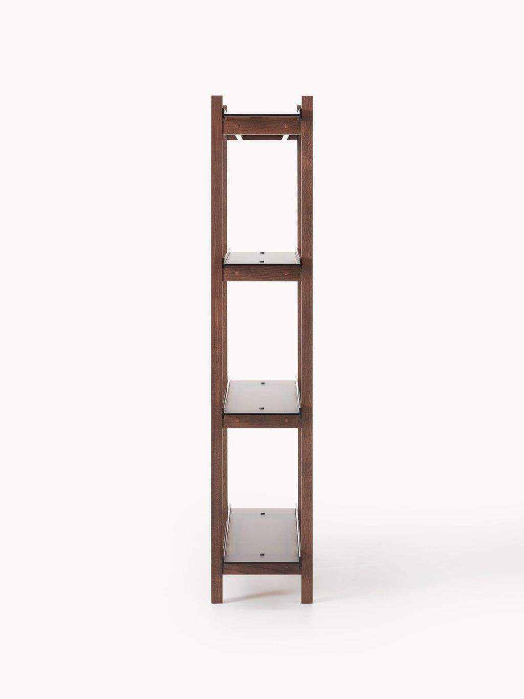 Alex Large Oak-Shelving Unit with Glass Shelves — Taupe