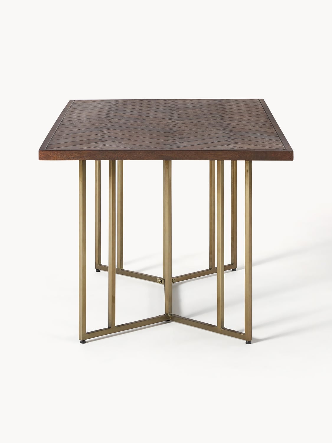 Luca Dining Table in Mango Wood with Herringbone Pattern, in various sizes
