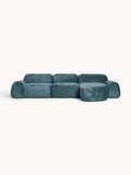 Wolke Modular Teddy Bouclé Corner Sofa (4-seater) — Petrol Blue