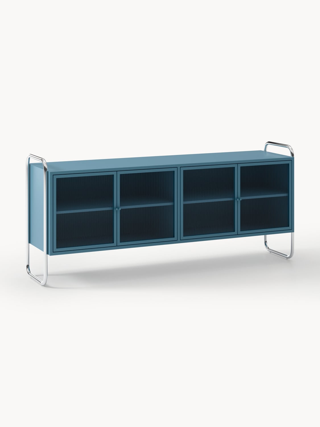 Robyn Metal-Sideboard with Glass-Front — Teal