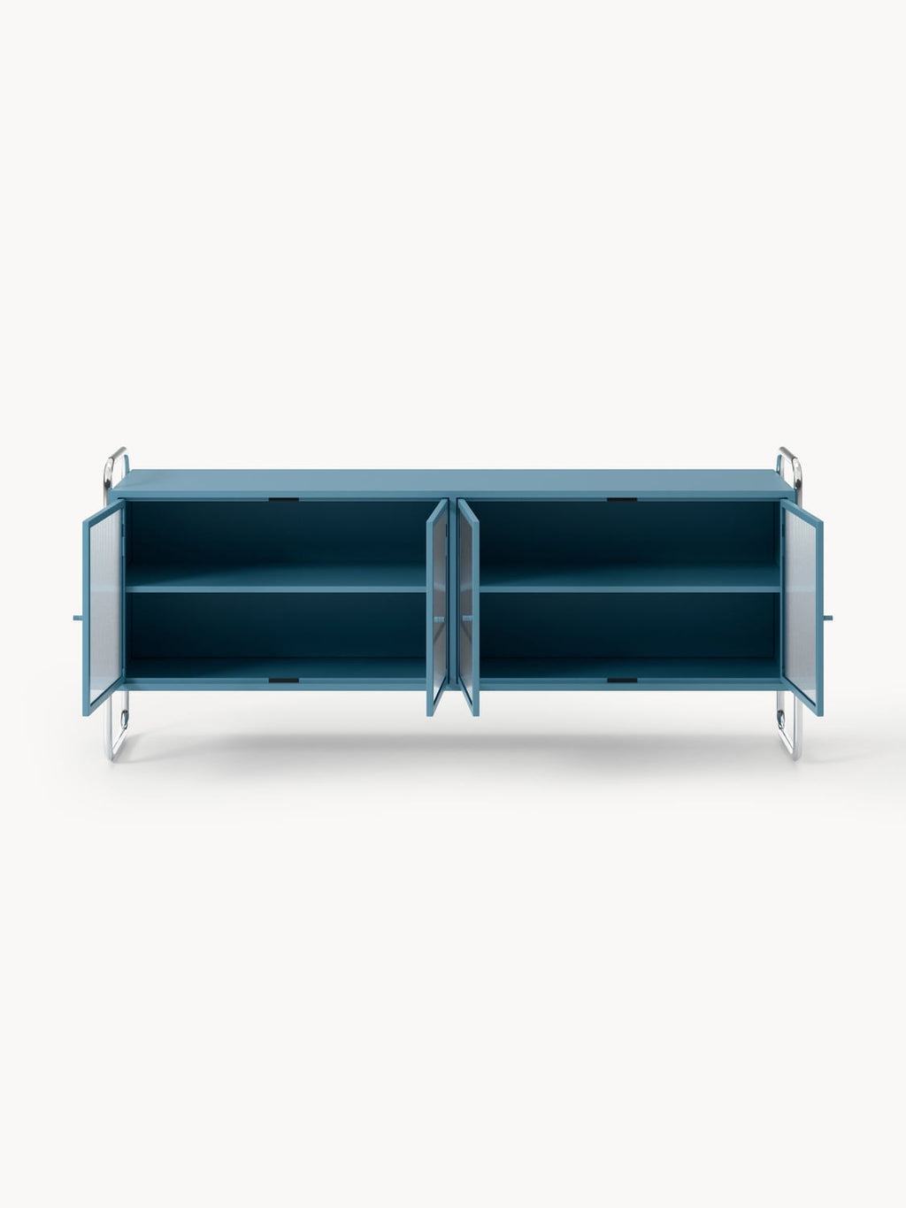 Robyn Metal-Sideboard with Glass-Front — Teal