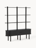 Calary Shelving Unit with Fluted Front — Slate Grey