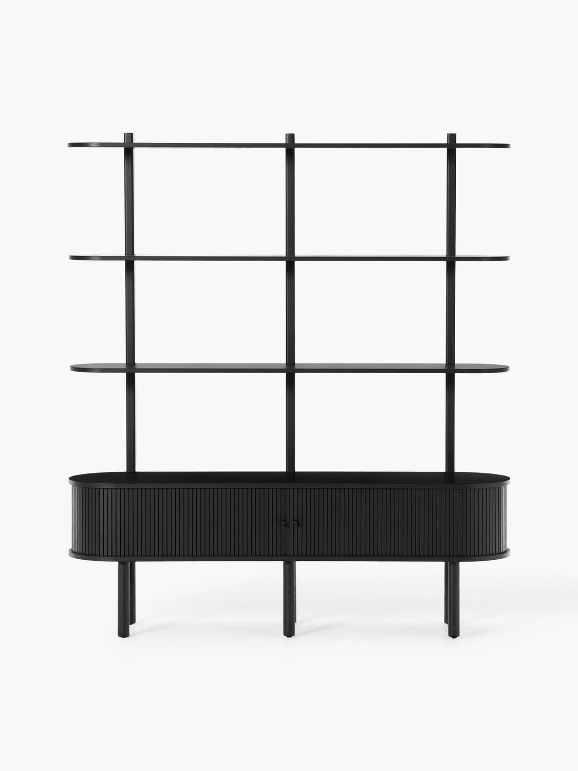 Calary Shelving Unit with Fluted Front — Slate Grey