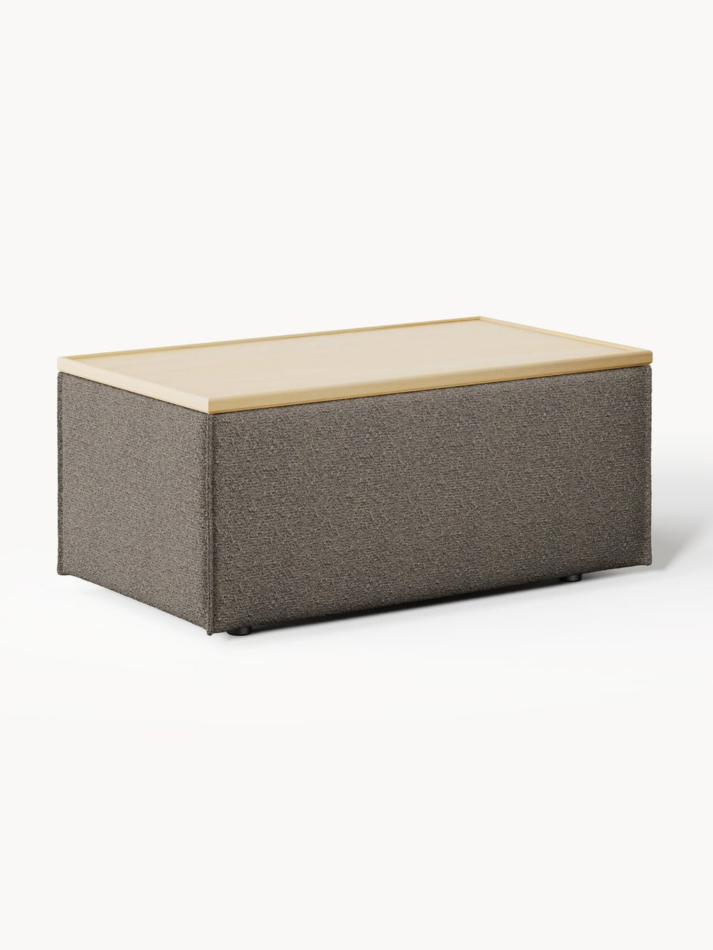 Lennon Sofa Ottoman in Bouclé with Storage — Slate Grey