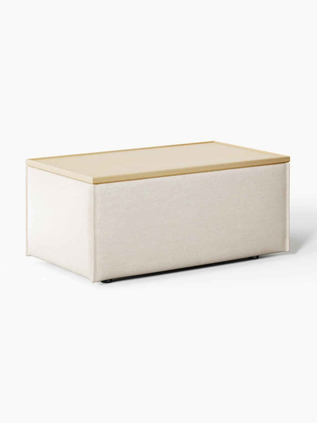 Lennon Sofa Ottoman in Linen Blend with Storage — Light Grey
