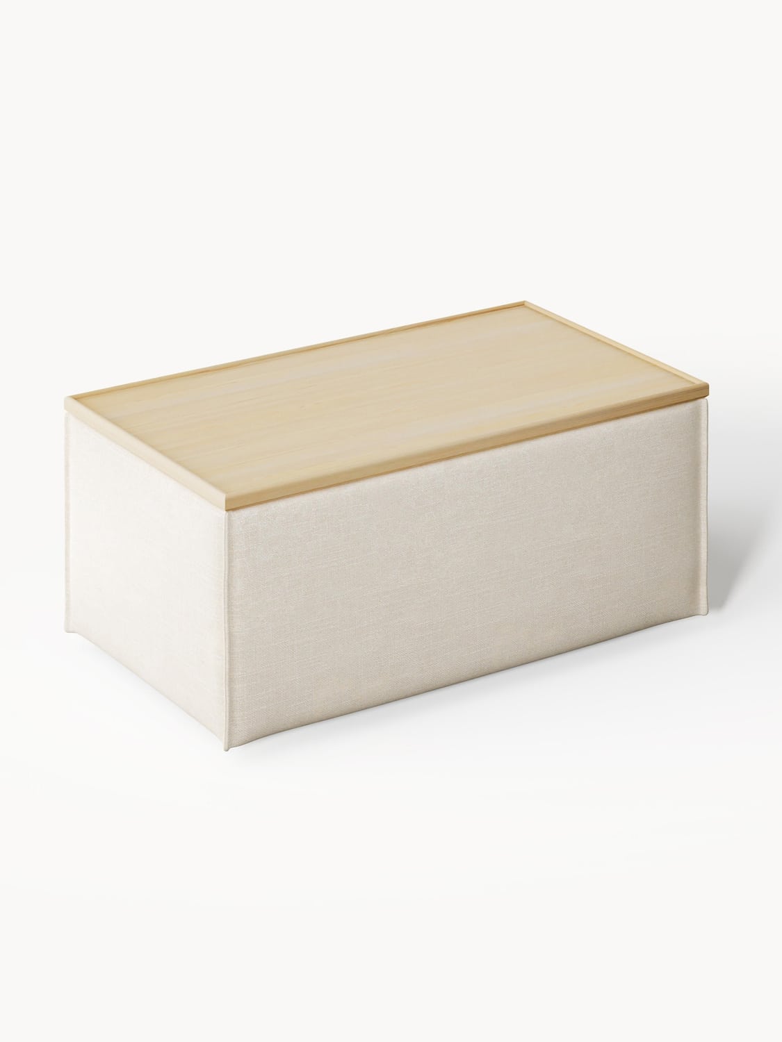 Lennon Sofa Ottoman in Linen Blend with Storage — Light Grey