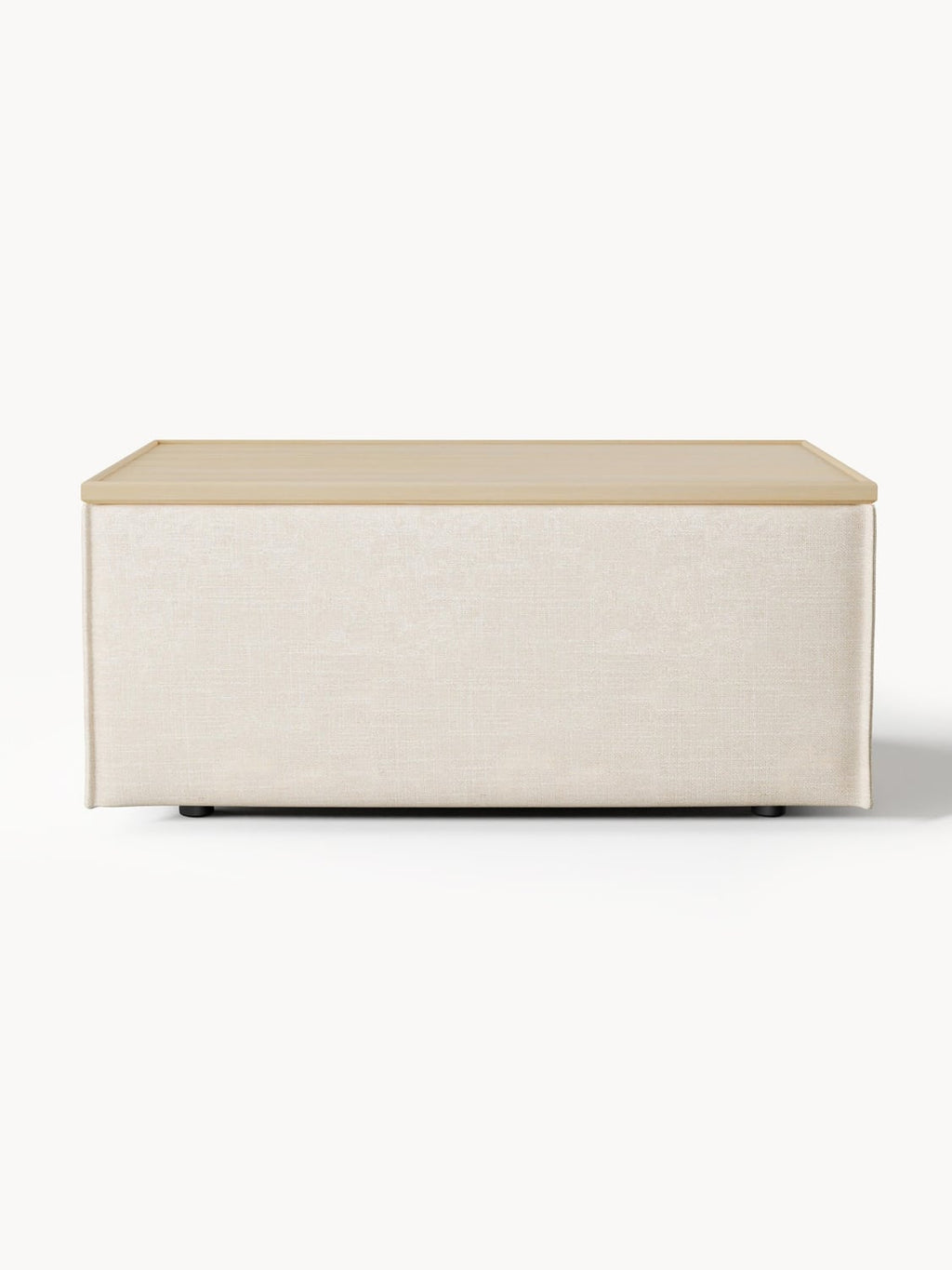 Lennon Sofa Ottoman in Linen Blend with Storage — Light Grey